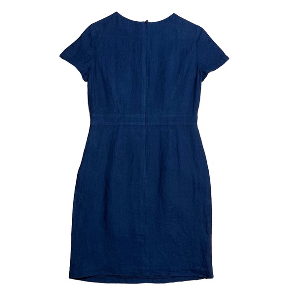 Brooks Brothers Navy Blue Linen Shift Dress Sz 4 - Picture 2 of 14